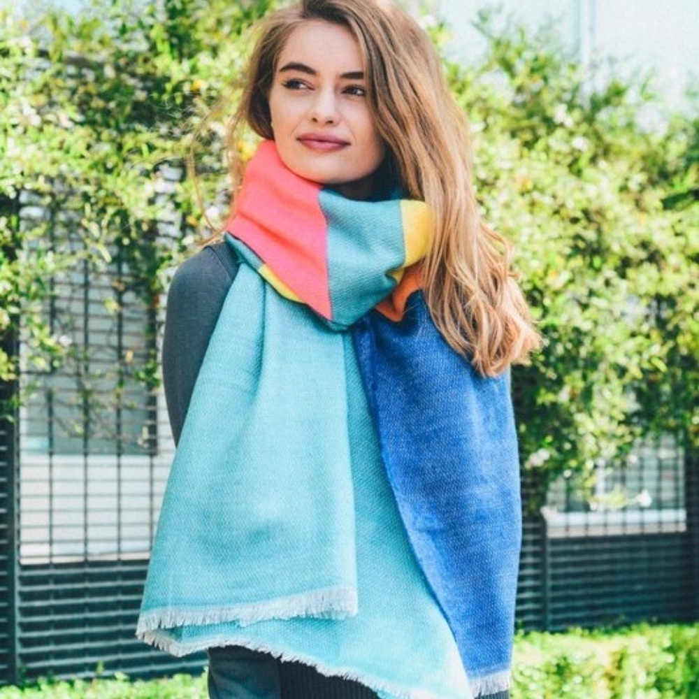 BOUTIQUE COLORBLOCK STRIPE SCARF